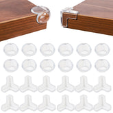 SuyncYi 24-pack corner guards on a table edge provide discreet protection.
