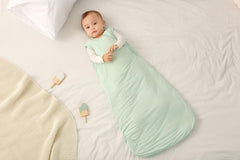 SUZEL sleep sack close-up of neck zipper guard protecting delicate skin