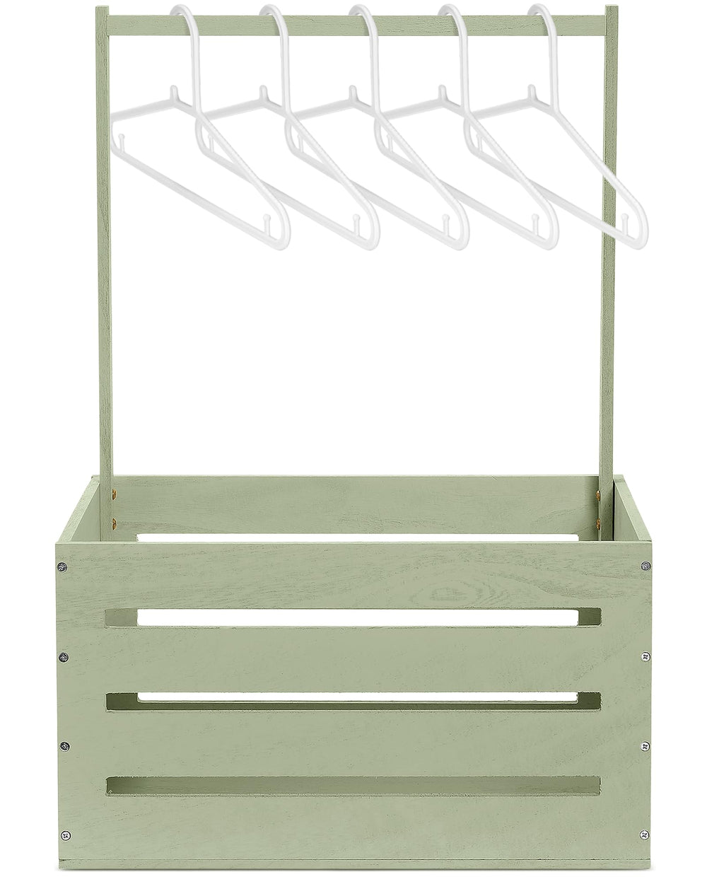 Suzile light-green wooden baby shower crate with handle for organized gifting