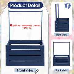 Durable wooden crate with handle design for easy gifting and decor