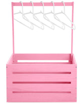Suzile pink wooden baby shower crate closeup, smooth edges for safe handling.