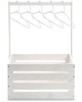 Suzile white wooden baby shower crate front view with handle for easy carrying