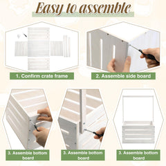 Suzile wooden baby gift crate with eucalyptus garland decor for customization