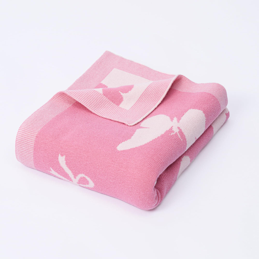 SWaddle AN butterfly jacquard blanket for crib snuggling and year-round warmth.