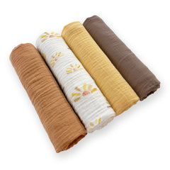 SwaddleDesigns Sunny Days watercolor blanket with gentle print for cozy daytime naps