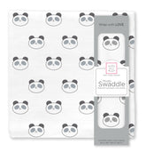 SwaddleDesigns Black Panda swaddle blanket for cozy, secure swaddling