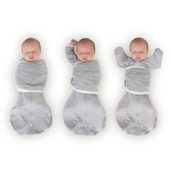 SwaddleDesigns Omni Swaddle Sack Arm Up showing flexible arm position for calm sleep.