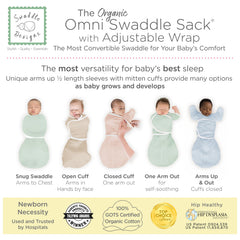 SwaddleDesigns Organic Omni Swaddle Mitten Cuffs protect delicate skin while offering soothing options.