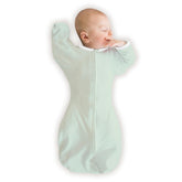 SwaddleDesigns organic transitional swaddle sack with arms-up sleeves for self-soothing in sleep