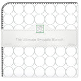 SwaddleDesigns Sterling Mod Circles blanket close-up of soft cotton flannel