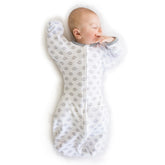 SwaddleDesigns Transitional Swaddle Sack with arms up half-length sleeves for gentle self-soothing.
