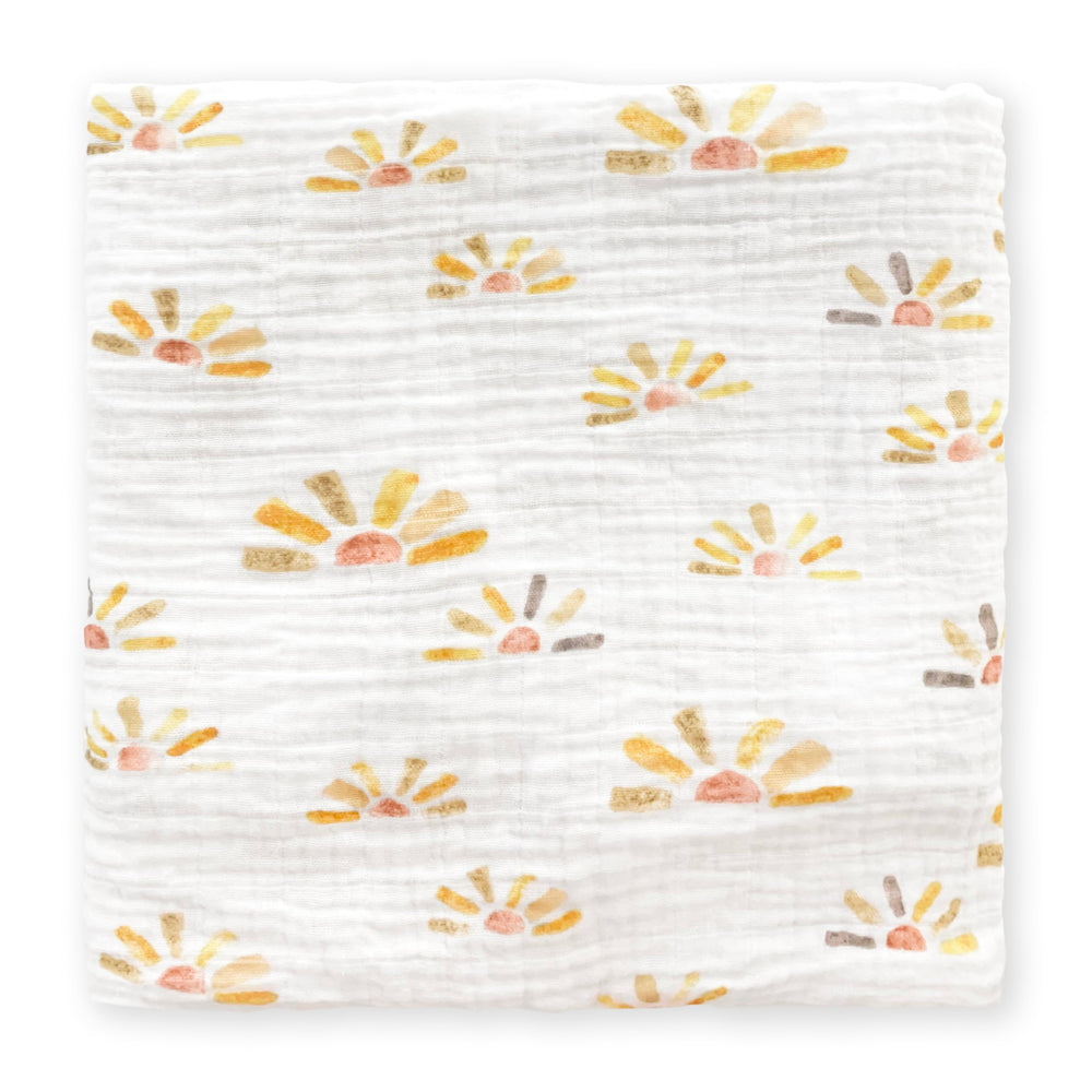 SwaddleDesigns watercolor Butterum Sunny Days blanket, breathable cotton for cozy swaddling