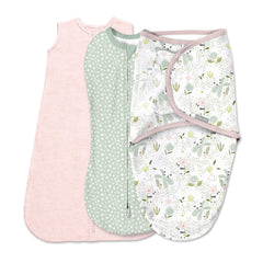 SwaddleMe Comfort Pack Original Swaddle front view promotes secure sleep for newborns