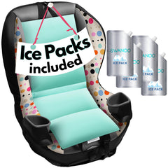 Swanoo car seat cooling pad front view keeps sun heat away from baby