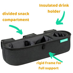 Swanoo snack compartment divides bites for easy on-the-go snacking.