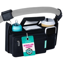 Swanoo Stroller Caddy with non-slip straps secures on any handle for stability