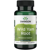 Swanson HRB Wild Yam bottle front, convenient daily support for cycle comfort and mood