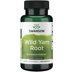 Swanson HRB Wild Yam bottle front, convenient daily support for cycle comfort and mood