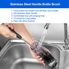 SweeBe lid brush simplifies cleaning of bottle caps and lids.
