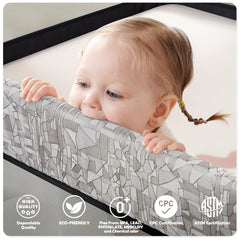 Sweeby foldable playpen with full-body folding for compact portability.
