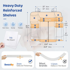 Sweeby diaper organizer mounted on a crib rail for versatile use