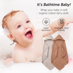Sweet Dolphin hooded towel shown in multifunction mode for swaddle or blanket use.