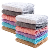 Sweet Dolphin muslin washcloths, 12-pack, soft baby cloths for gentle cleansing