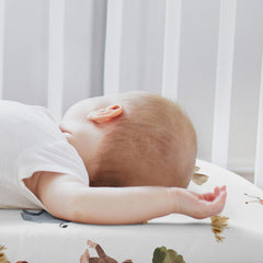Sweet Jojo Designs bassinet sheet showing elastic edge for secure fit