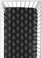 Sweet Jojo Designs black white woodland arrow crib sheet offers a snug fit with brushed microfiber