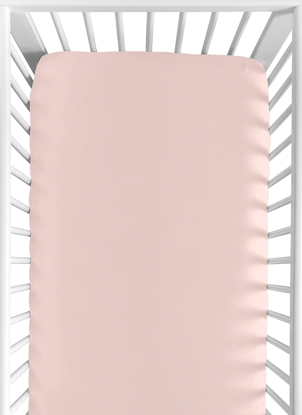 Sweet Jojo Designs blush pink fitted crib sheet on soft brushed microfiber for gentle sleep