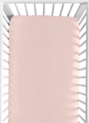 Sweet Jojo Designs blush pink fitted crib sheet on soft brushed microfiber for gentle sleep