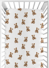 Sweet Jojo Designs boho teddy bears sheet with snug-fit elastic for a secure crib