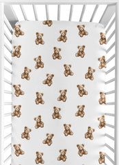 Sweet Jojo Designs boho teddy bears sheet with snug-fit elastic for a secure crib