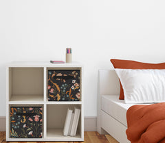 Sweet Jojo Designs boho wildflower storage bin in teal ideal for nursery storage.