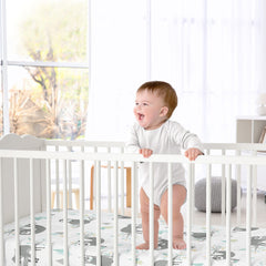 Sweet Jojo Designs breathable brushed microfiber sheet keeps baby comfortable during naps and night changes.