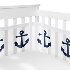 Sweet Jojo Designs BreathableBaby long panel crib liner, secure, taut fit for safe sleep.
