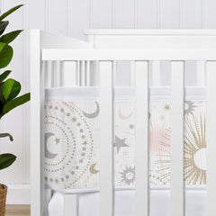 Sweet Jojo Designs shabby chic patterned liner adds style while keeping limbs inside the crib