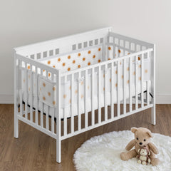 Sweet Jojo Designs breathable mesh crib liner short panel secures a neat fit
