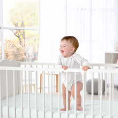 Sweet Jojo Designs brushed microfiber crib sheet feels soft and comfortable for baby sleep.