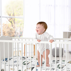 Sweet Jojo Designs cement mixer print crib sheet adds busy, fun detail for baby bed.