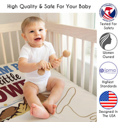 Sweet Jojo Designs desert scene crib sheet in beige, breathable microfiber.