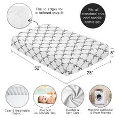 Sweet Jojo Designs USA-designed crib sheet supports practical, coordinated nursery decor