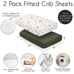 Sweet Jojo Designs elastic-edge crib sheet for secure, quick changes