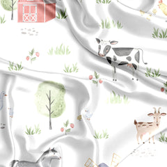 Sweet Jojo Designs farm animals satin crib sheet full design for calming nursery look