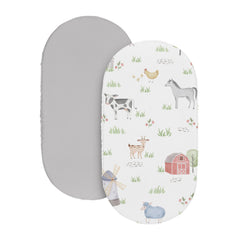Sweet Jojo Designs bassinet sheet featuring watercolor geese for quick, easy changes.