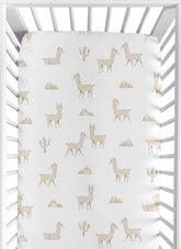 Sweet Jojo Designs fitted crib sheet with boho llama print for snug sleep