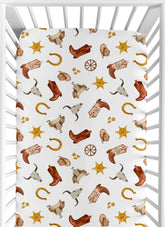 Sweet Jojo Designs fitted crib sheet in boho western pattern for a cozy nursery.
