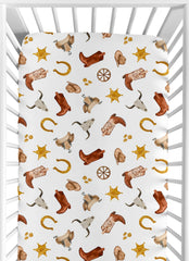 Sweet Jojo Designs fitted crib sheet in boho western pattern for a cozy nursery.