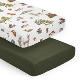 Sweet Jojo Designs forest animals green crib sheets offer a soft snug fit for crib mattresses