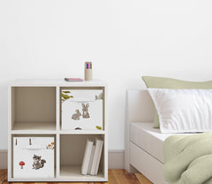 Sweet Jojo Designs fox watercolor print cube for clutter-free shelves